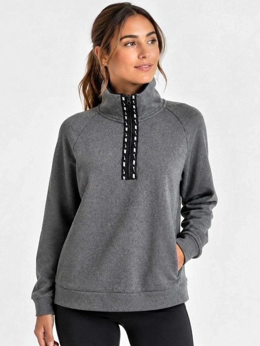 Nike Women's Gray Quarter-Zip Pullover